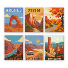 Load image into Gallery viewer, Mini Paint by Numbers Set 6"x8" (6 pieces) - National Parks - Desert Southwest Figured'Art