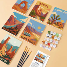 Load image into Gallery viewer, Mini Paint by Numbers Set 6"x8" (6 pieces) - National Parks - Desert Southwest