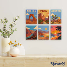 Load image into Gallery viewer, Mini Paint by Numbers Set 6"x8" (6 pieces) - National Parks - Desert Southwest