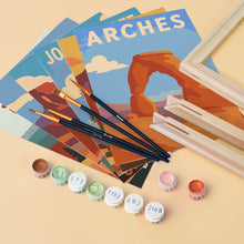 Load image into Gallery viewer, Mini Paint by Numbers Set 6"x8" (6 pieces) - National Parks - Desert Southwest