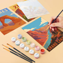 Load image into Gallery viewer, Mini Paint by Numbers Set 6"x8" (6 pieces) - National Parks - Desert Southwest