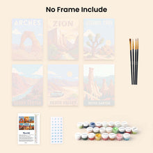 Load image into Gallery viewer, Mini Paint by Numbers Set 6"x8" (6 pieces) - National Parks - Desert Southwest