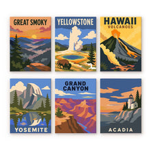 Load image into Gallery viewer, Mini Paint by Numbers Set 6"x8" (6 pieces) - National Parks - Iconic America Figured'Art