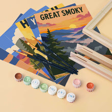 Load image into Gallery viewer, Mini Paint by Numbers Set 6"x8" (6 pieces) - National Parks - Iconic America