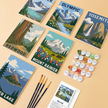 Load image into Gallery viewer, Mini Paint by Numbers Set 6"x8" (6 pieces) - National Parks - Pacific Coast and Cascades