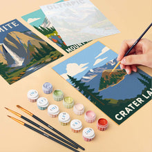 Load image into Gallery viewer, Mini Paint by Numbers Set 6"x8" (6 pieces) - National Parks - Pacific Coast and Cascades