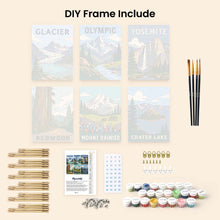 Load image into Gallery viewer, Mini Paint by Numbers Set 6"x8" (6 pieces) - National Parks - Pacific Coast and Cascades