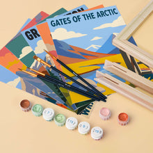 Load image into Gallery viewer, Mini Paint by Numbers Set 6"x8" (6 pieces) - National Parks - Alaska and Northern Rockies