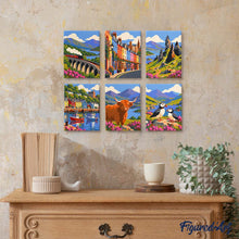 Load image into Gallery viewer, Mini Paint by Numbers Set 6"x8" (6 pieces) - Scotland Travel Classics