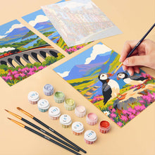 Load image into Gallery viewer, Mini Paint by Numbers Set 6"x8" (6 pieces) - Scotland Travel Classics