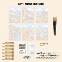 Load image into Gallery viewer, Mini Paint by Numbers Set 6"x8" (6 pieces) - Scotland Travel Classics