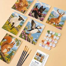 Load image into Gallery viewer, Mini Paint by Numbers Set 6"x8" (6 pieces) - Scottish Animals