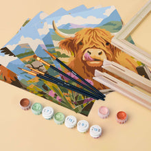Load image into Gallery viewer, Mini Paint by Numbers Set 6"x8" (6 pieces) - Scottish Animals