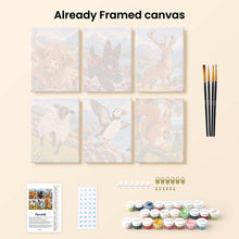 Load image into Gallery viewer, Mini Paint by Numbers Set 6"x8" (6 pieces) - Scottish Animals