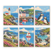 Load image into Gallery viewer, Mini Paint by Numbers Set 6"x8" (6 pieces) - Scottish Coast Figured'Art