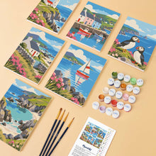 Load image into Gallery viewer, Mini Paint by Numbers Set 6"x8" (6 pieces) - Scottish Coast