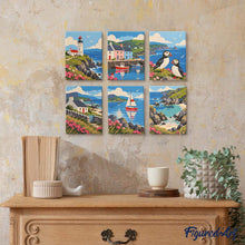 Load image into Gallery viewer, Mini Paint by Numbers Set 6"x8" (6 pieces) - Scottish Coast