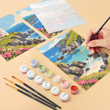 Load image into Gallery viewer, Mini Paint by Numbers Set 6"x8" (6 pieces) - Scottish Coast