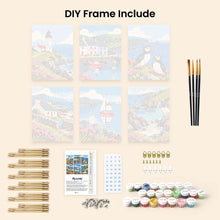 Load image into Gallery viewer, Mini Paint by Numbers Set 6"x8" (6 pieces) - Scottish Coast