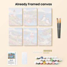 Load image into Gallery viewer, Mini Paint by Numbers Set 6"x8" (6 pieces) - Scottish Coast