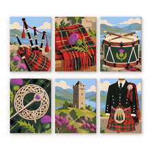 Load image into Gallery viewer, Mini Paint by Numbers Set 6"x8" (6 pieces) - Scottish Heritage Figured'Art