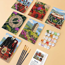 Load image into Gallery viewer, Mini Paint by Numbers Set 6"x8" (6 pieces) - Scottish Heritage