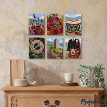Load image into Gallery viewer, Mini Paint by Numbers Set 6"x8" (6 pieces) - Scottish Heritage