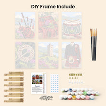 Load image into Gallery viewer, Mini Paint by Numbers Set 6"x8" (6 pieces) - Scottish Heritage