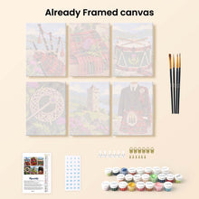 Load image into Gallery viewer, Mini Paint by Numbers Set 6"x8" (6 pieces) - Scottish Heritage