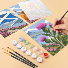 Load image into Gallery viewer, Mini Paint by Numbers Set 6"x8" (6 pieces) - Scottish Icons Collection