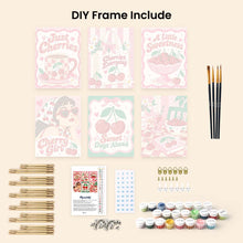 Load image into Gallery viewer, Mini Paint by Numbers Set 6"x8" (6 pieces) - Cherry Sweet Life