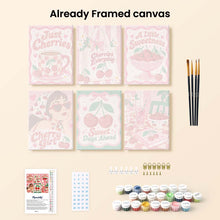 Load image into Gallery viewer, Mini Paint by Numbers Set 6"x8" (6 pieces) - Cherry Sweet Life