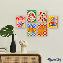Load image into Gallery viewer, Mini Paint by Numbers Set 6"x8" (6 pieces) - Retro Kitchen and Café