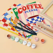 Load image into Gallery viewer, Mini Paint by Numbers Set 6"x8" (6 pieces) - Retro Kitchen and Café