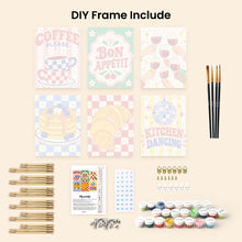 Load image into Gallery viewer, Mini Paint by Numbers Set 6"x8" (6 pieces) - Retro Kitchen and Café