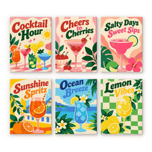 Load image into Gallery viewer, Mini Paint by Numbers Set 6"x8" (6 pieces) - Summer Sips Figured'Art