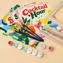 Load image into Gallery viewer, Mini Paint by Numbers Set 6"x8" (6 pieces) - Summer Sips