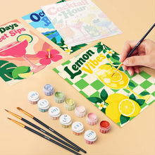Load image into Gallery viewer, Mini Paint by Numbers Set 6"x8" (6 pieces) - Summer Sips