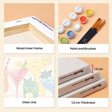 Load image into Gallery viewer, Mini Paint by Numbers Set 6"x8" (6 pieces) - Summer Sips