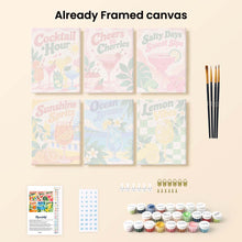 Load image into Gallery viewer, Mini Paint by Numbers Set 6"x8" (6 pieces) - Summer Sips