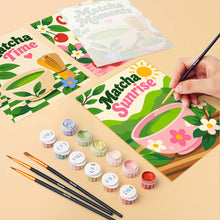 Load image into Gallery viewer, Mini Paint by Numbers Set 6"x8" (6 pieces) - Matcha Time