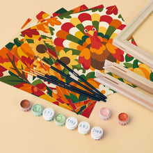Load image into Gallery viewer, Mini Paint by Numbers Set 6"x8" (6 pieces) - Thanksgiving Folk Art
