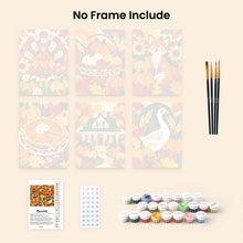 Load image into Gallery viewer, Mini Paint by Numbers Set 6"x8" (6 pieces) - Thanksgiving Folk Art