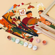 Load image into Gallery viewer, Mini Paint by Numbers Set 6"x8" (6 pieces) - Cozy Thanksgiving