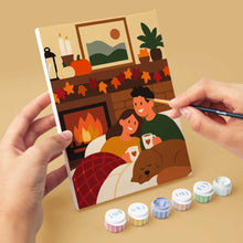 Load image into Gallery viewer, Mini Paint by Numbers Set 6"x8" (6 pieces) - Cozy Thanksgiving
