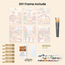Load image into Gallery viewer, Mini Paint by Numbers Set 6"x8" (6 pieces) - Cozy Thanksgiving
