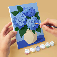 Load image into Gallery viewer, Mini Paint by Numbers Set 6"x8" (6 pieces) - Blue Wildflowers