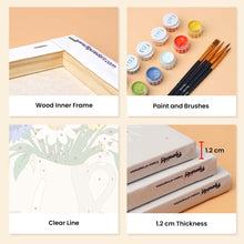 Load image into Gallery viewer, Mini Paint by Numbers Set 6"x8" (6 pieces) - Blue Wildflowers