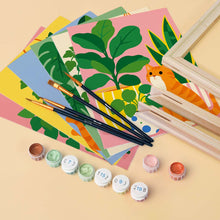 Load image into Gallery viewer, Mini Paint by Numbers Set 6"x8" (6 pieces) - Cats and Houseplants