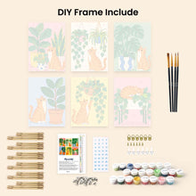Load image into Gallery viewer, Mini Paint by Numbers Set 6"x8" (6 pieces) - Cats and Houseplants